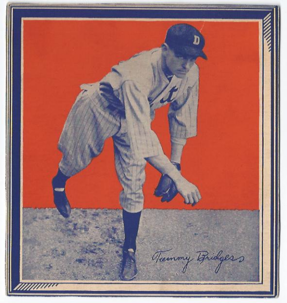 1935 Wheaties BB1 #4 Tommy Bridges/(pitching)