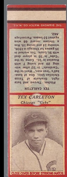 1935-36 Diamond Match Co. Series 3 Type 1 #26 Tex Carleton