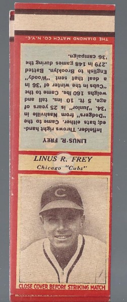 1935-36 Diamond Match Co. Series 3 Type 1 #54 Linus Frey