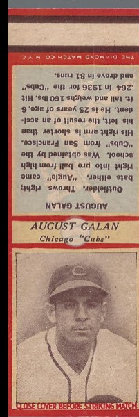1935-36 Diamond Match Co. Series 3 Type 1 #56 Augie Galan