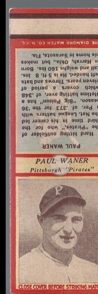 1935-36 Diamond Match Co. Series 3 Type 1 #145 Paul Waner