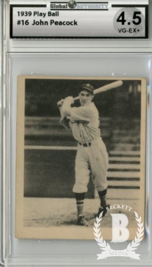 1939 Play Ball #16 John Peacock RC