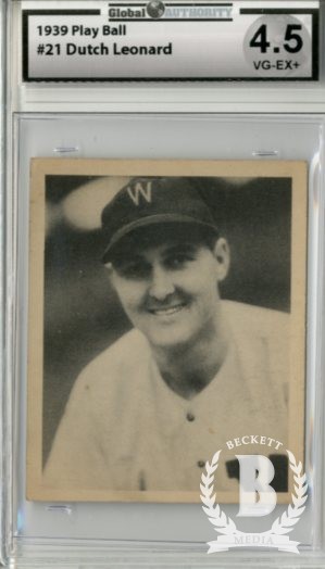 1939 Play Ball #21 Dutch Leonard RC