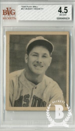 1939 Play Ball #57 Buddy Hassett RC