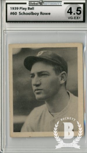 1939 Play Ball #60 Schoolboy Rowe RC