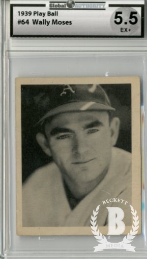 1939 Play Ball #64 Wally Moses RC