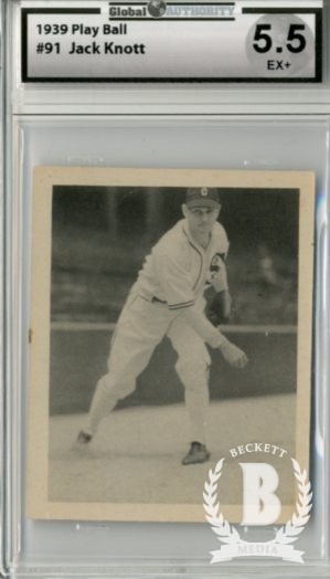 1939 Play Ball #91 John Knott RC