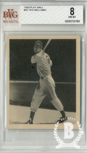 1939 Play Ball #92 Ted Williams RC
