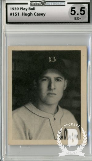 1939 Play Ball #151 Hugh Casey RC