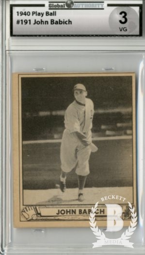 1940 Play Ball #191 John Babich RC