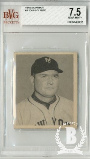 1948 Bowman #4 Johnny Mize RC