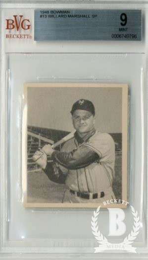 1948 Bowman #13 Willard Marshall SP RC