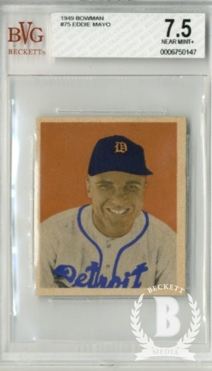 1949 Bowman #75 Eddie Mayo RC