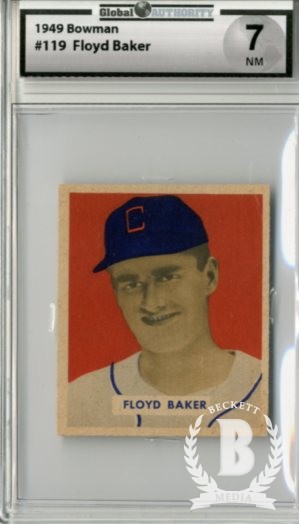 1949 Bowman #119 Floyd Baker RC