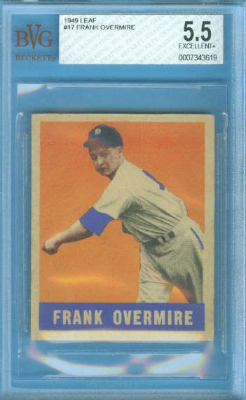 1949 Leaf #17 Frank Overmire RC