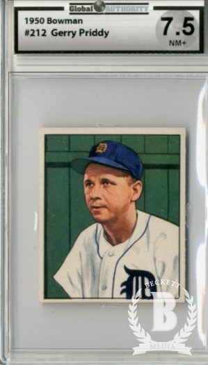 1950 Bowman #212 Jerry Priddy