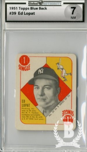 1951 Topps Blue Backs #39 Ed Lopat