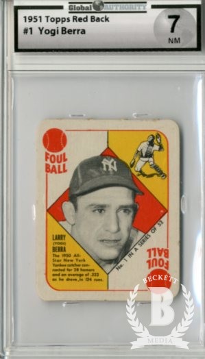 1951 Topps Red Backs #1 Yogi Berra
