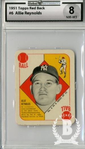 1951 Topps Red Backs #6 Allie Reynolds