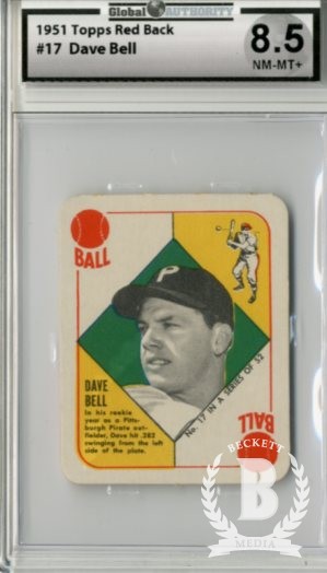 1951 Topps Red Backs #17 Gus Bell RC