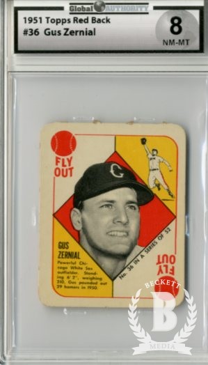 1951 Topps Red Backs #36A Gus Zernial Chic