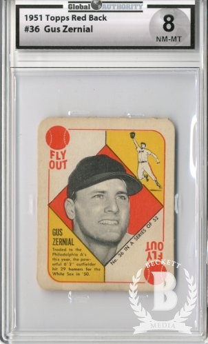 1951 Topps Red Backs #36B Gus Zernial Phila