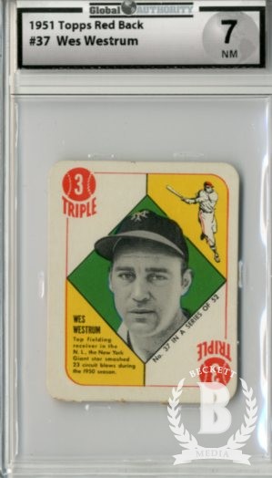 1951 Topps Red Backs #37 Wes Westrum RC