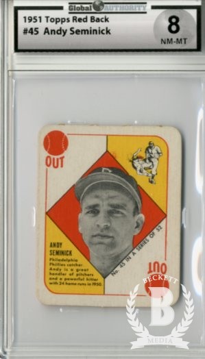 1951 Topps Red Backs #45 Andy Seminick