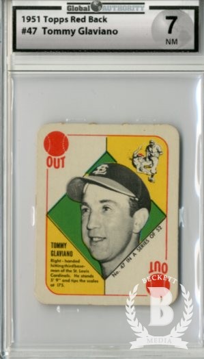 1951 Topps Red Backs #47 Tommy Glaviano RC