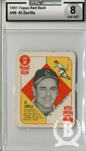 1951 Topps Red Backs #49 Al Zarilla