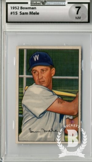 1952 Bowman #15 Sam Mele