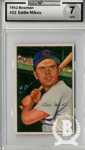 1952 Bowman #32 Eddie Miksis