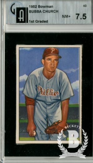 1952 Bowman #40 Bubba Church