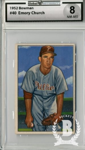 1952 Bowman #40 Bubba Church