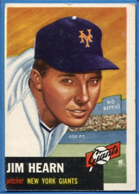 1953 Topps #38 Jim Hearn DP front image
