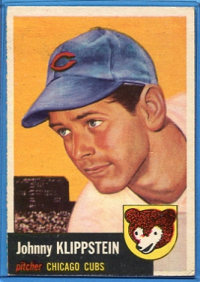 1953 Topps #46 Johnny Klippstein DP front image