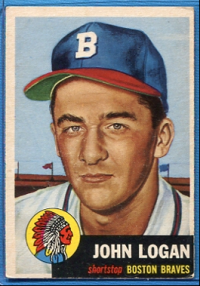 1953 Topps #158 Johnny Logan RC front image