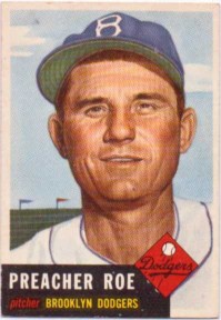 1953 Topps #254 Preacher Roe DP front image