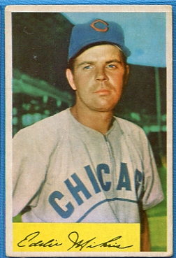 1954 Bowman #61A Eddie Miksis .954/.962 Fielding Avg.