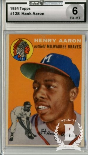 1954 Topps #128 Hank Aaron RC