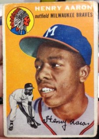 1954 Topps #128 Hank Aaron RC front image