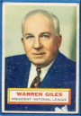 1956 Topps #2 Warren Giles PRES DP
