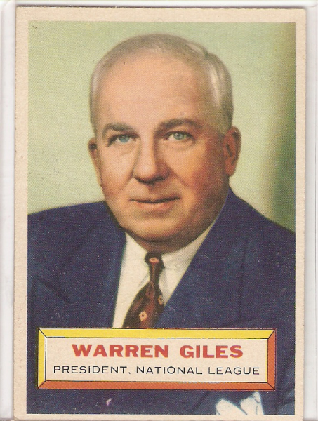 1956 Topps #2A Warren Giles PRES GB