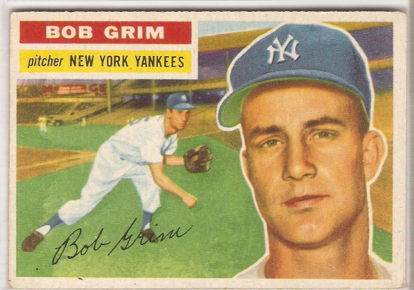 1956 Topps #52A Bob Grim GB