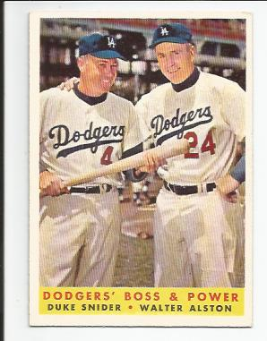 1958 Topps #314 Dodgers Boss and Power/Duke Snider/Walt Alston MG
