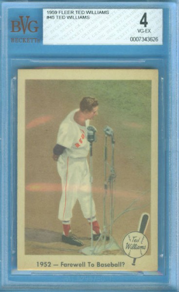 1959 Fleer Ted Williams #45 Farewell to Baseball