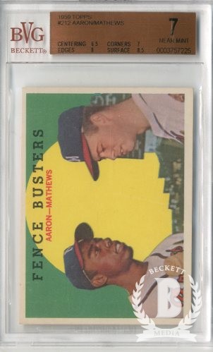 1959 Topps #212 Fence Busters/Hank Aaron/Eddie Mathews