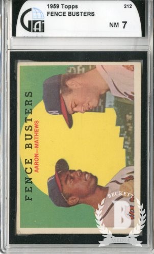 1959 Topps #212 Fence Busters/Hank Aaron/Eddie Mathews