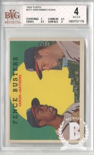1959 Topps #212 Fence Busters/Hank Aaron/Eddie Mathews