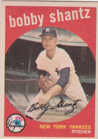 1959 Topps #222A Bobby Shantz GB front image